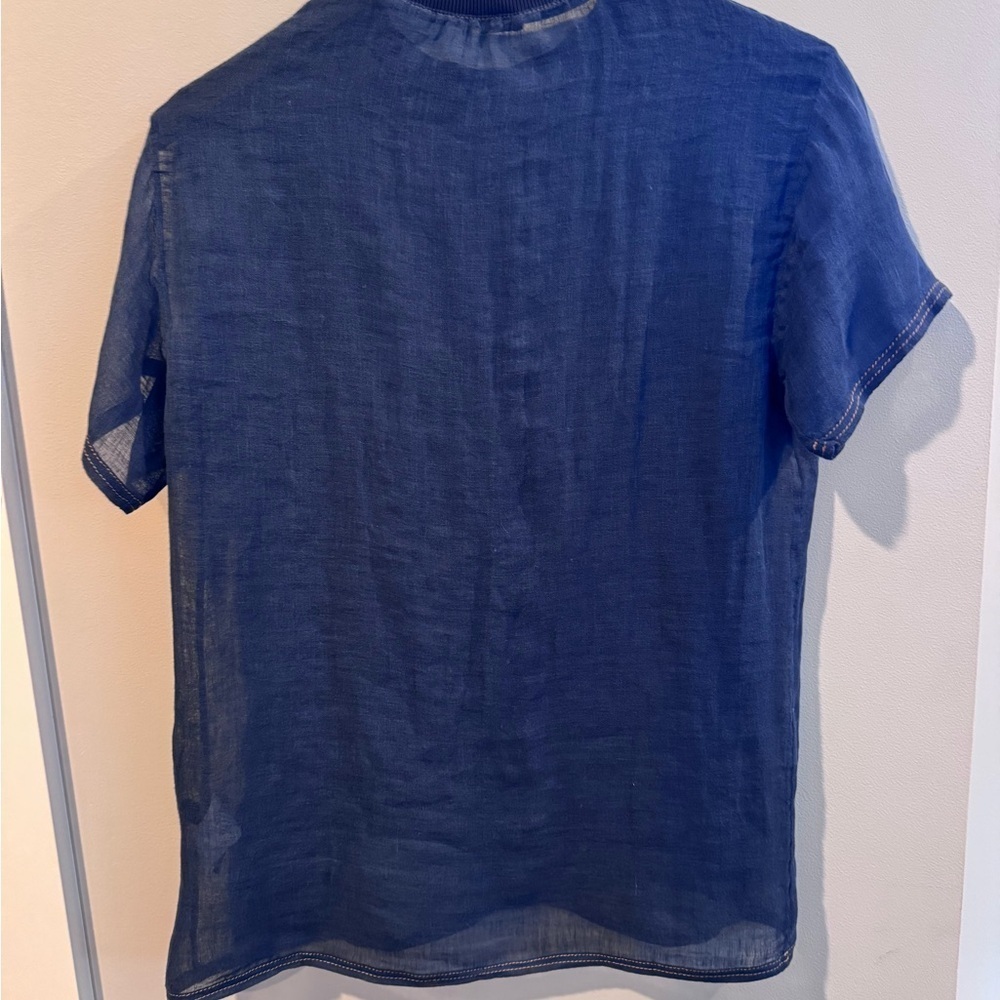 Versace Authentic “CLG” Deep Blue Short Sleeve Top - Picture 3 of 8